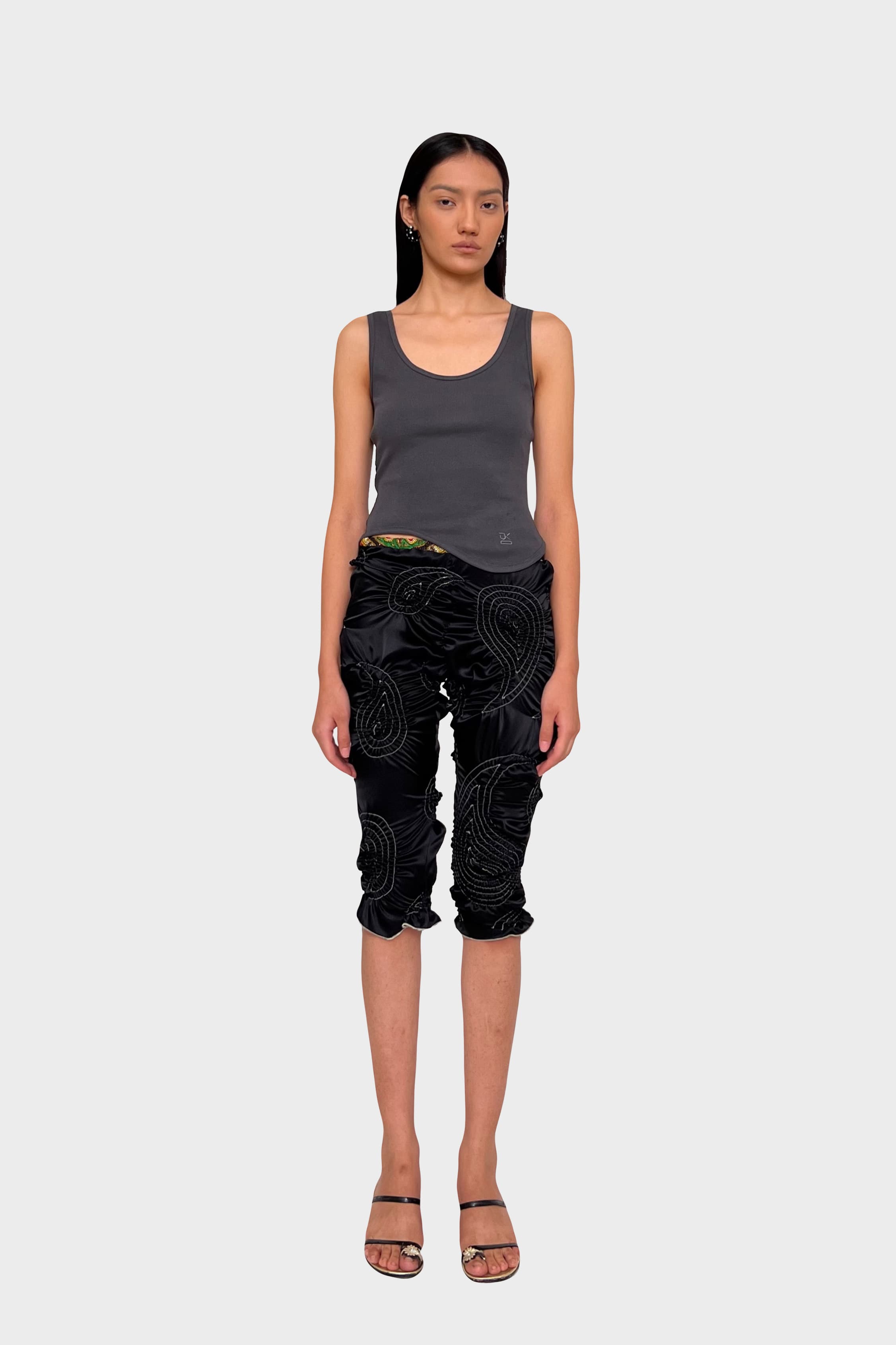 Markiza Cropped Leggings In Satin